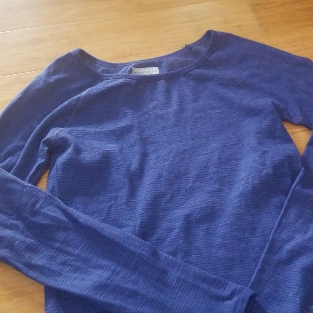 Athleta purple stripe running shirt